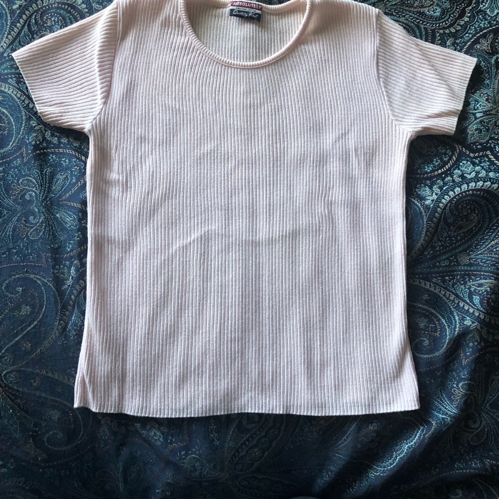 Absolutely Soft Pink Ribbed Knit Top
